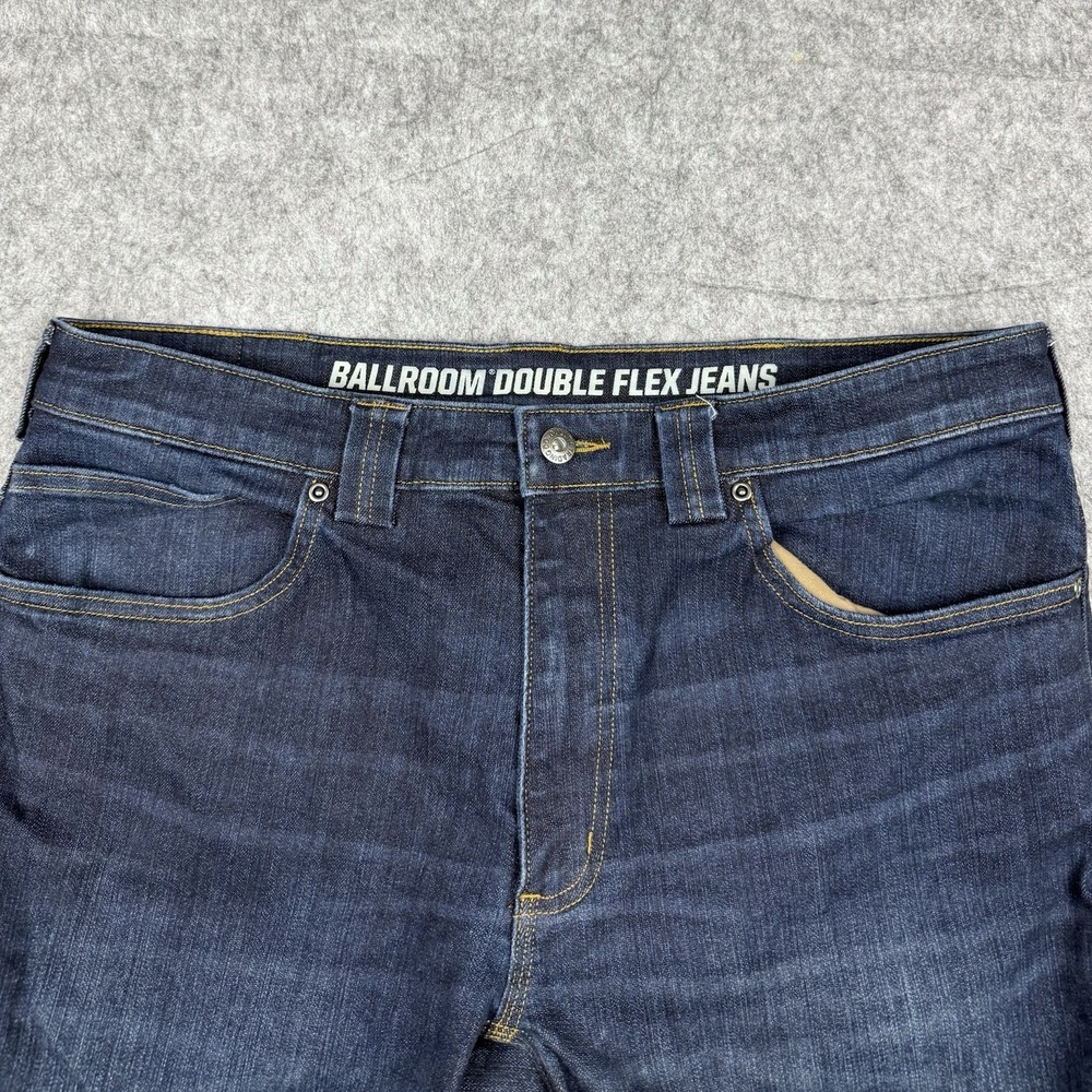 Duluth Trading Co Ballroom Double Flex Jeans Men 36x32 Slim Fit Dark Wash EUC - Picture 2 of 12